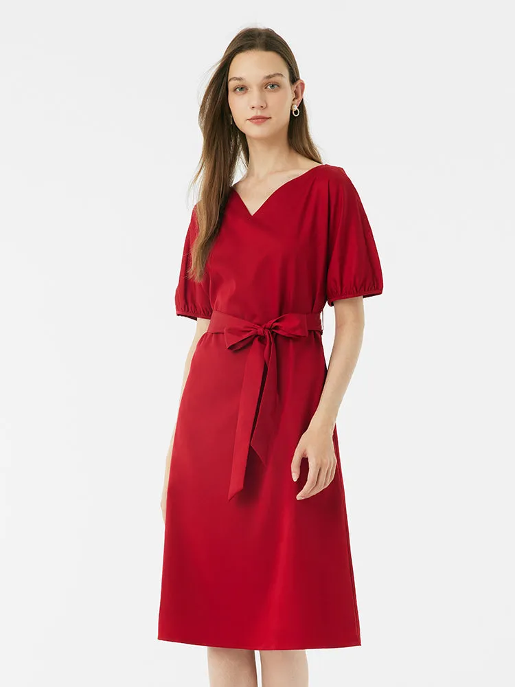 Short Sleeve V-Neck Midi Dress sold by Goelia product image thumbnail 3