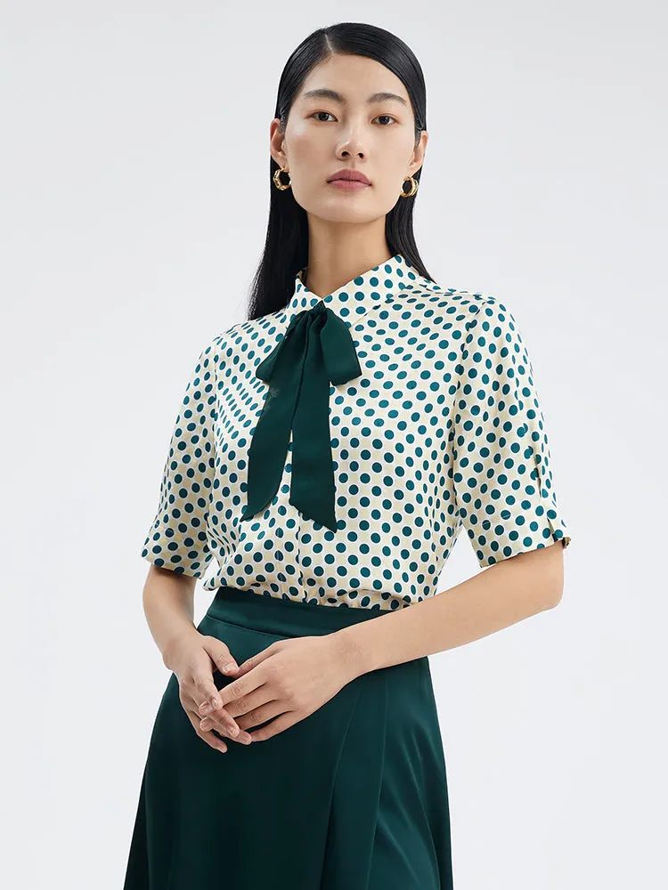 16 Momme Pure Silk Polka Dots Women Shirt sold by Goelia product image thumbnail 5