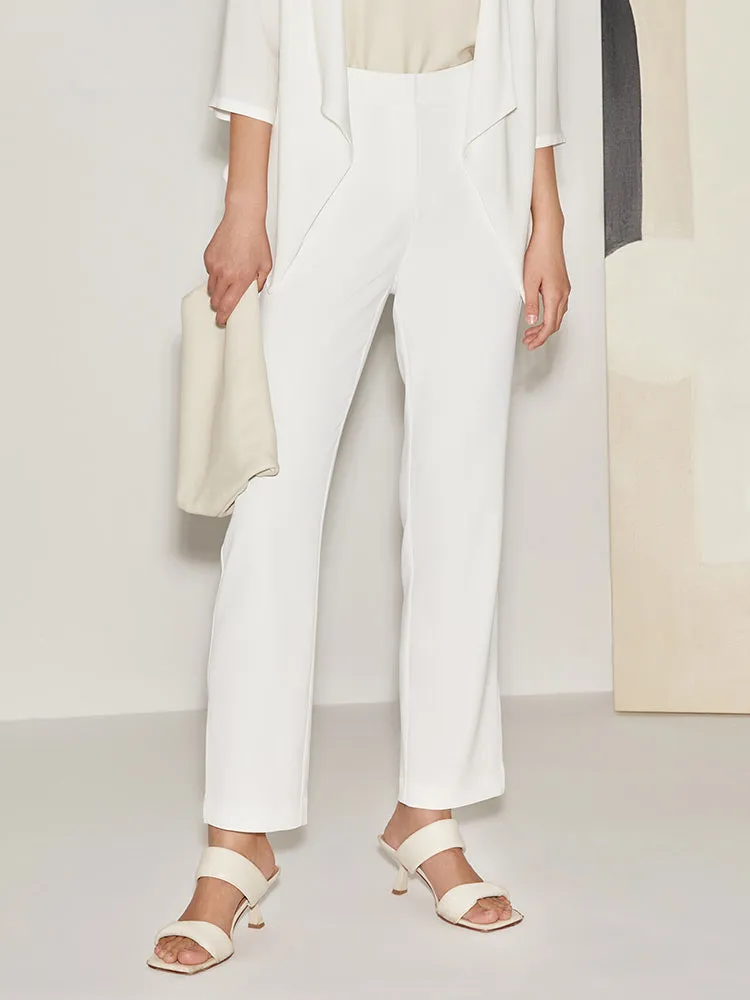 White Skinny Calf Pants sold by Goelia