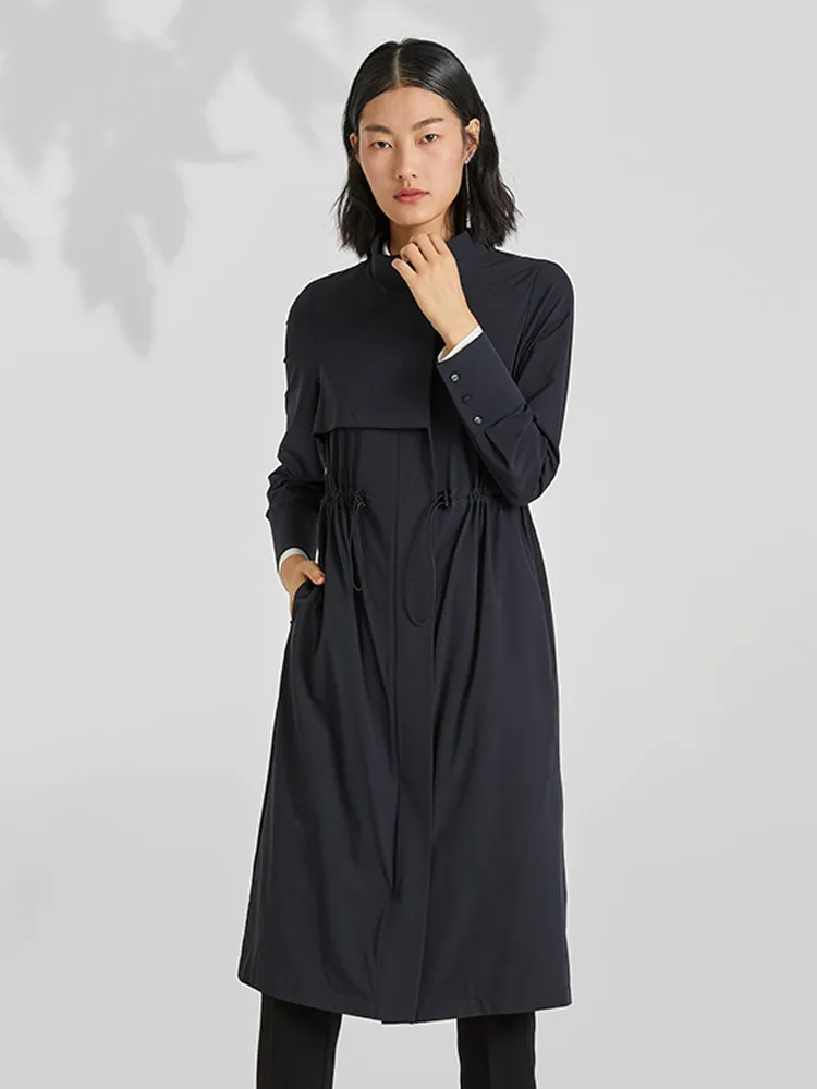 Elastic Gathered Waist Trench Coat sold by Goelia