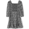 Black Printed Square Neck Mini Dress sold by Goelia