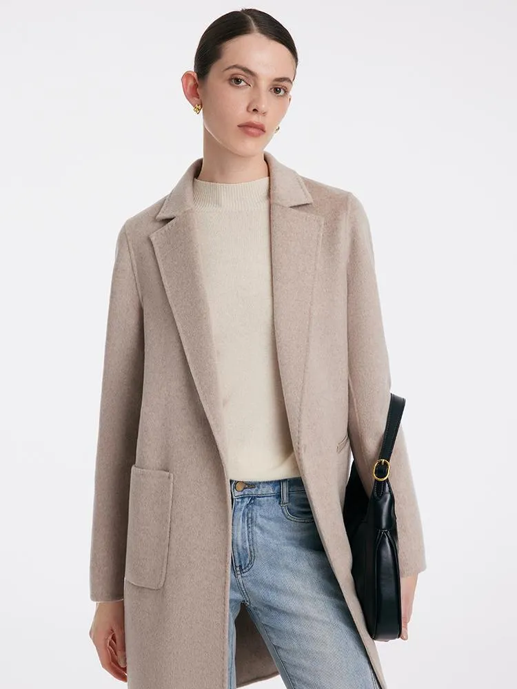 Wool And Cashmere Mid-Length Double-Faced Women Coat sold by Goelia