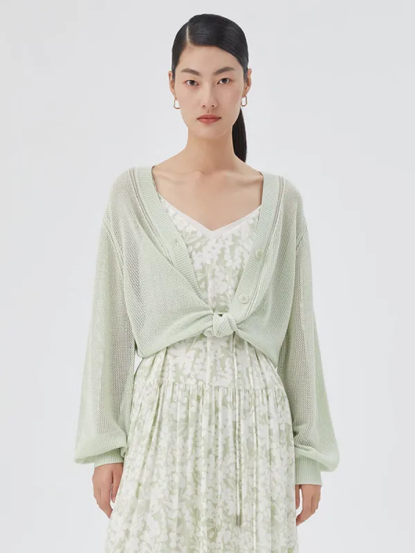 Acetate Hollowed-Out Oversized Women Cardigan sold by Goelia