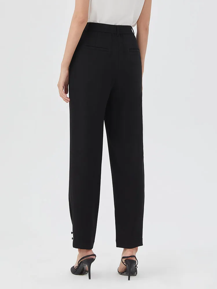 Black Acetate Tapered Trousers sold by Goelia product image thumbnail 3