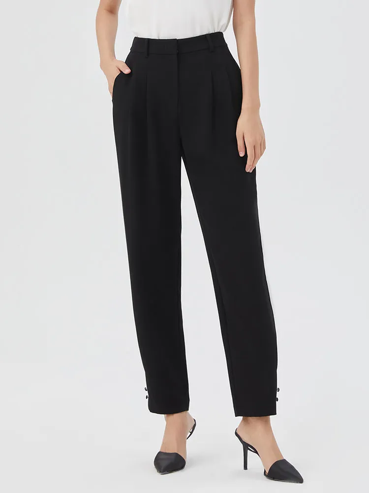 Black Acetate Tapered Trousers sold by Goelia product image thumbnail 2