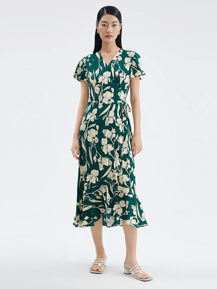 19 Momme Printed Silk Maxi Dress sold by Goelia