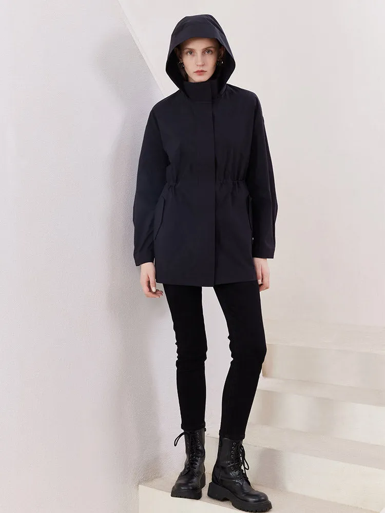 Black Gathered Waist Parka Jacket sold by Goelia product image thumbnail 5