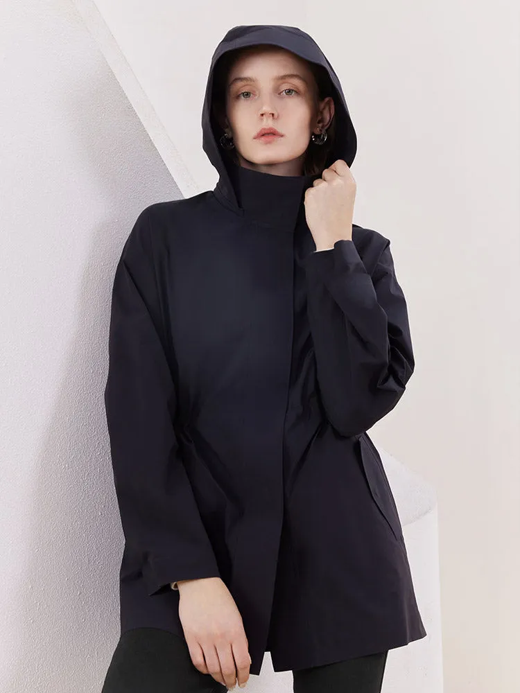 Black Gathered Waist Parka Jacket sold by Goelia product image thumbnail 4