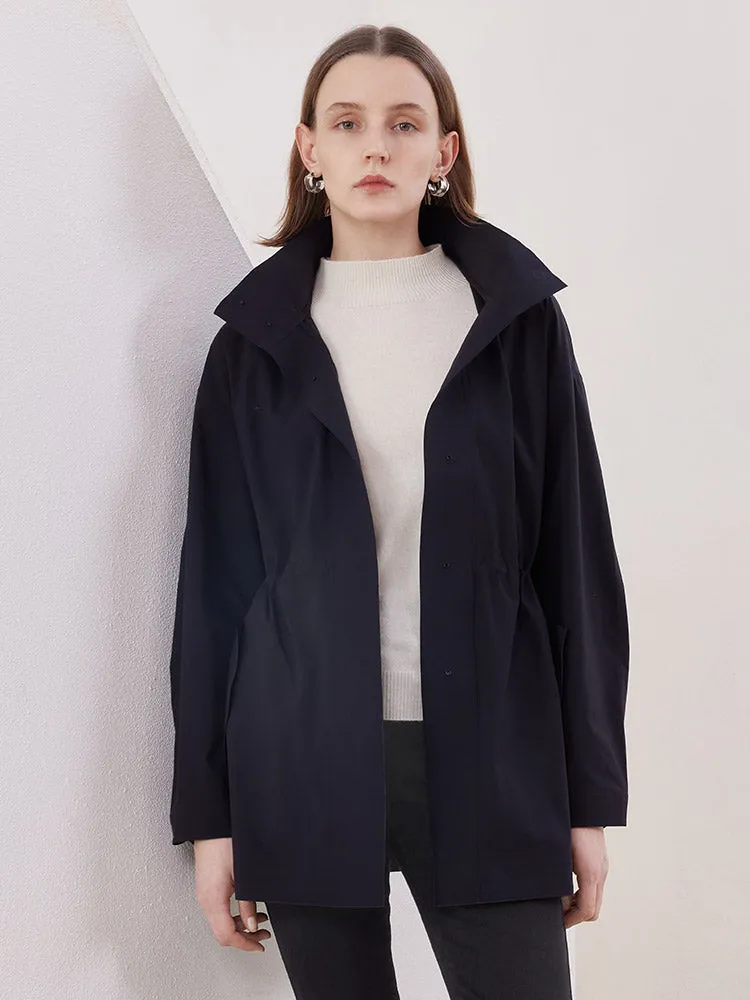 Black Gathered Waist Parka Jacket sold by Goelia product image thumbnail 3
