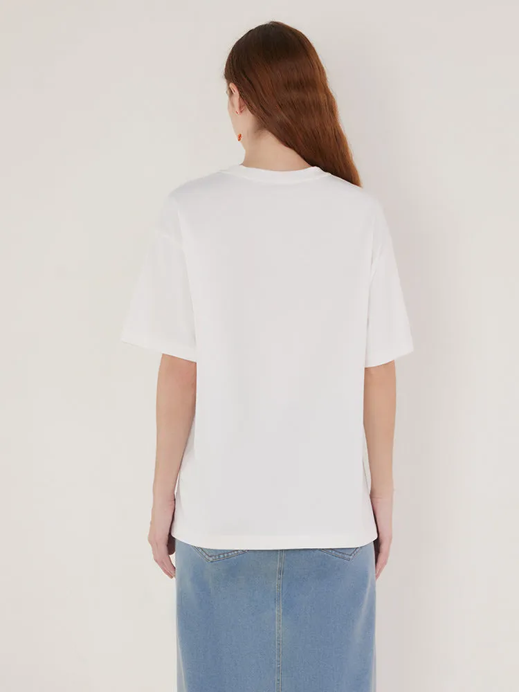 White Printed T-shirt With Chinese Words "Everything Will Be Fine" sold by Goelia product image thumbnail 4