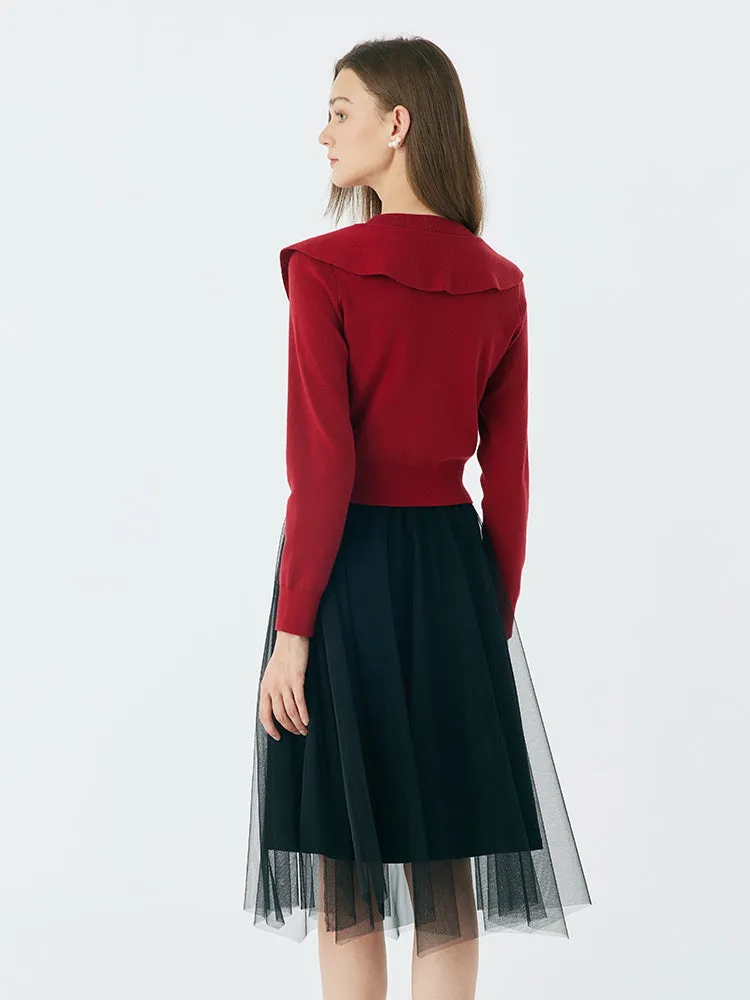 Knit Top And Mesh Skirts Two-Piece Set sold by Goelia product image thumbnail 3