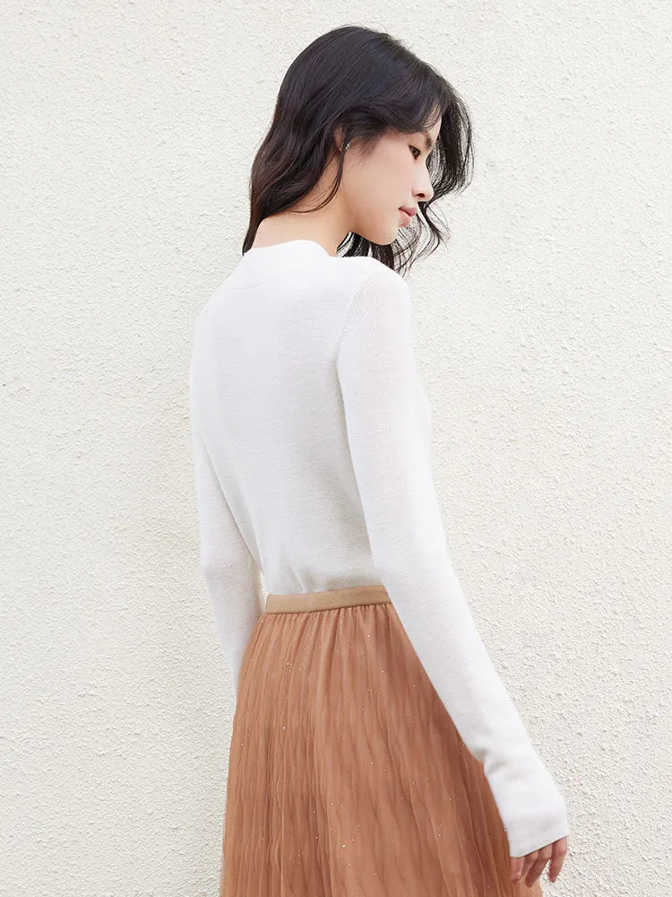 White Light Weight Worsted Woolen Women Sweater sold by Goelia product image thumbnail 3