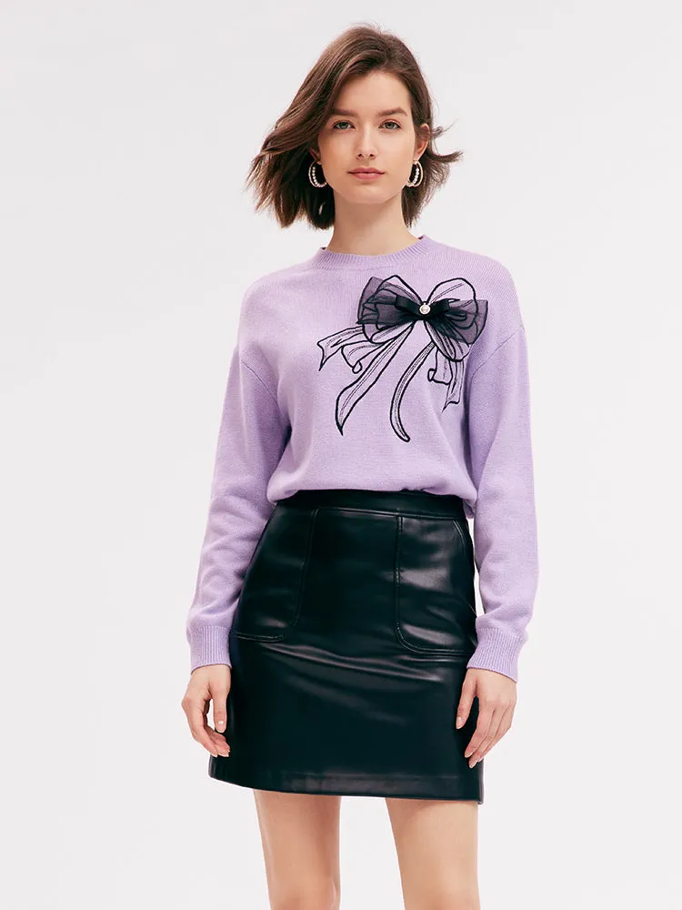 Purple Woolen Embroidered Sweater sold by Goelia product image thumbnail 2