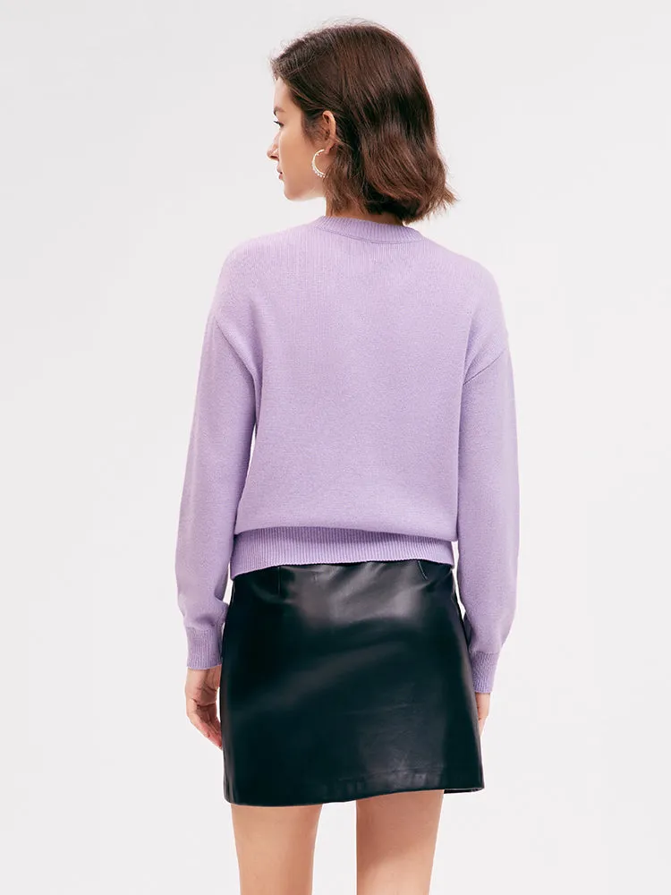 Purple Woolen Embroidered Sweater sold by Goelia product image thumbnail 3