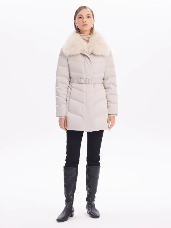 Fox Fur Collar Goose Down Garment sold by Goelia