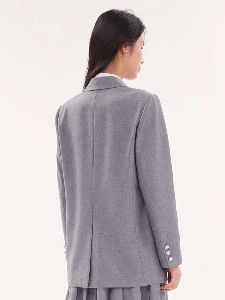 Grey Bowknot Oversized Women Blazer sold by Goelia product image thumbnail 3