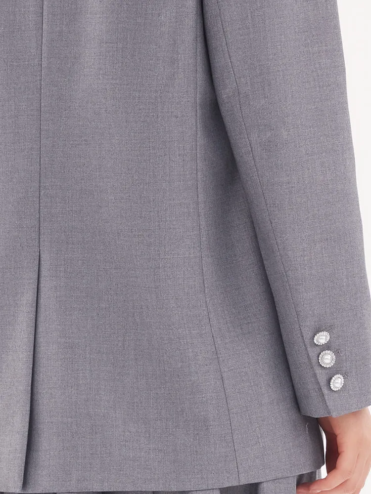 Grey Bowknot Oversized Women Blazer sold by Goelia product image thumbnail 4