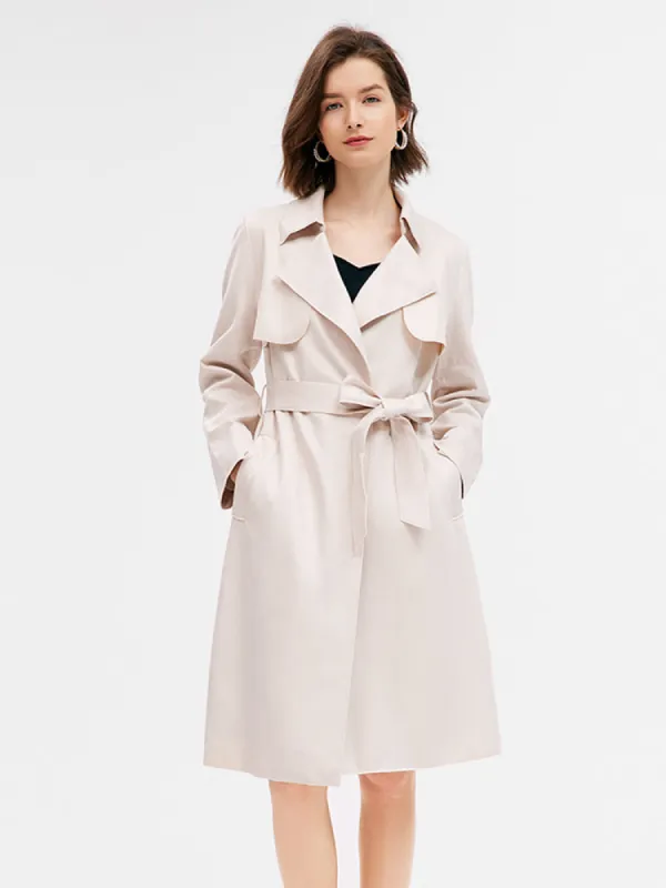 Faux Suede Trench Coat sold by Goelia