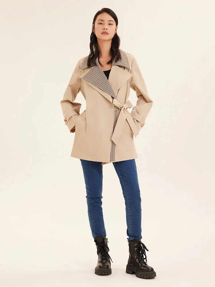 Oversized Short Women Trench Coat sold by Goelia product image thumbnail 4