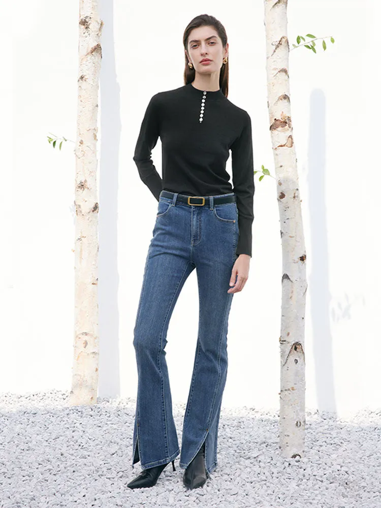 Dark Slit Flare Jeans sold by Goelia product image thumbnail 2