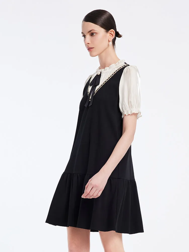 Commuter Style Knitted Patchwork Mini Dress sold by Goelia product image thumbnail 5