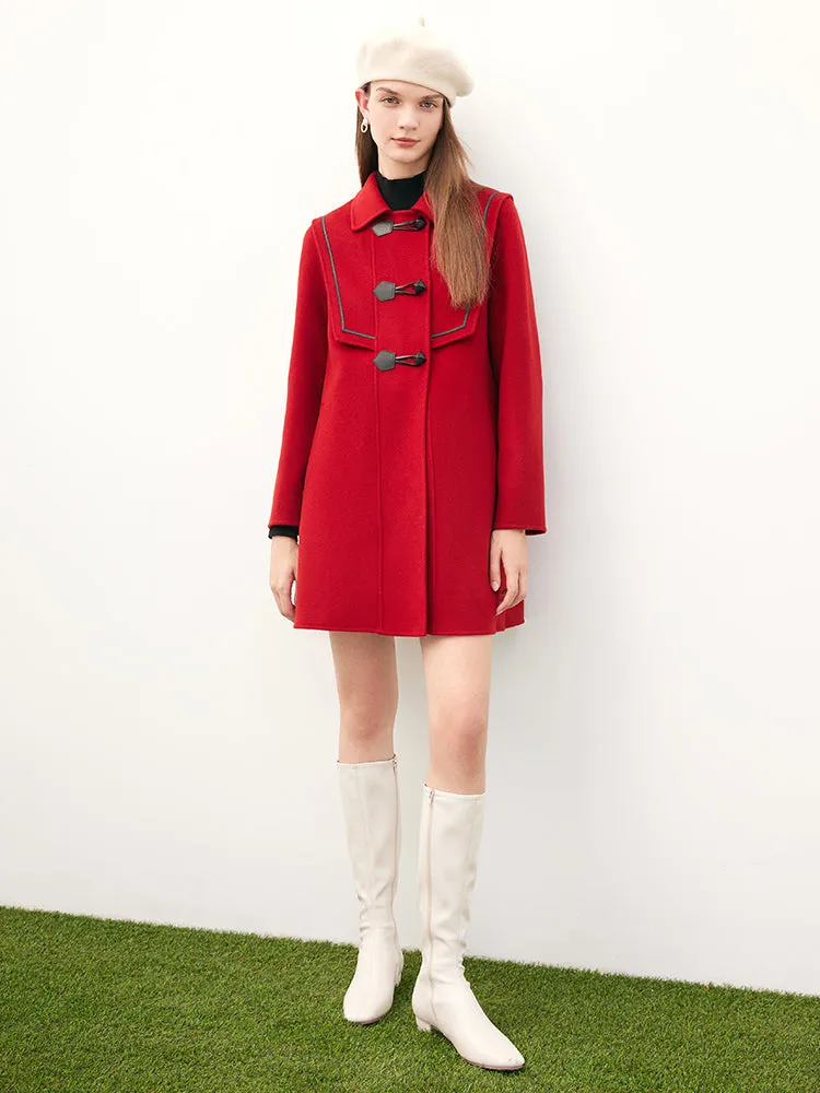 Chili Red Woolen Coat sold by Goelia product image thumbnail 3