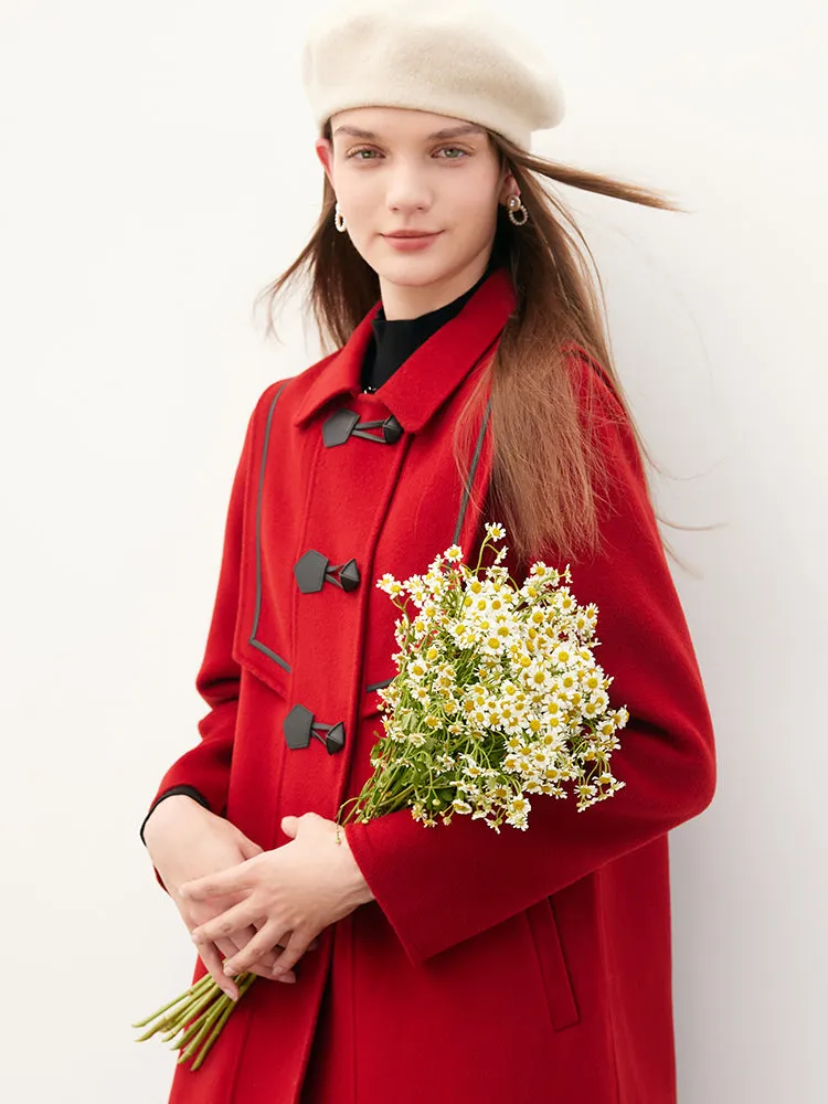 Chili Red Woolen Coat sold by Goelia product image thumbnail 2