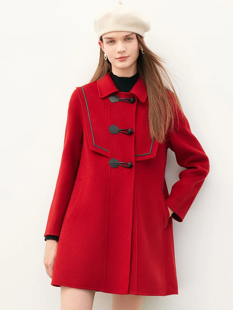 Chili Red Woolen Coat sold by Goelia