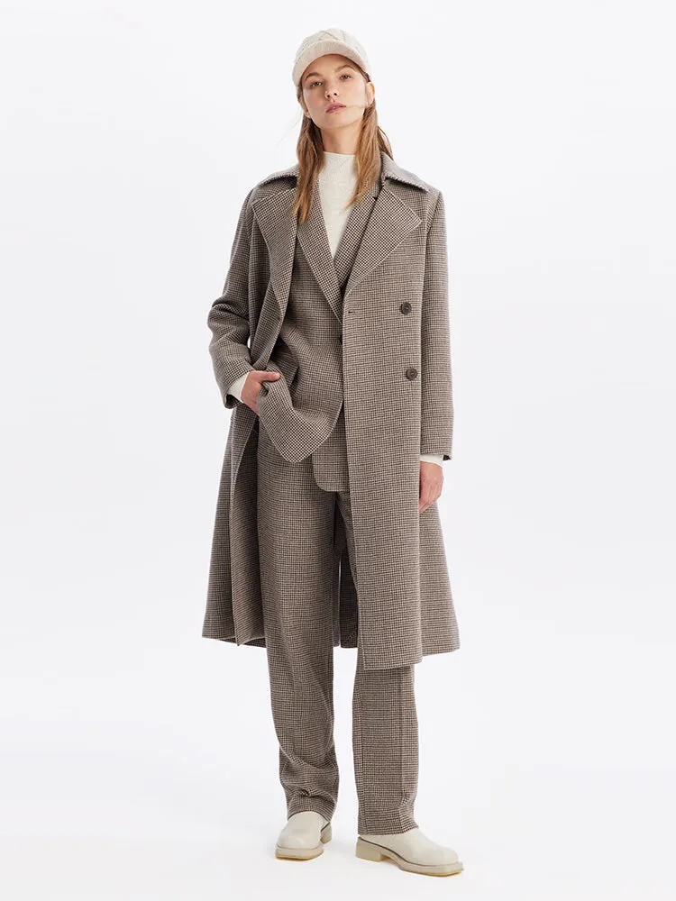 Washable Wool Houndstooth Trench Coat sold by Goelia product image thumbnail 4