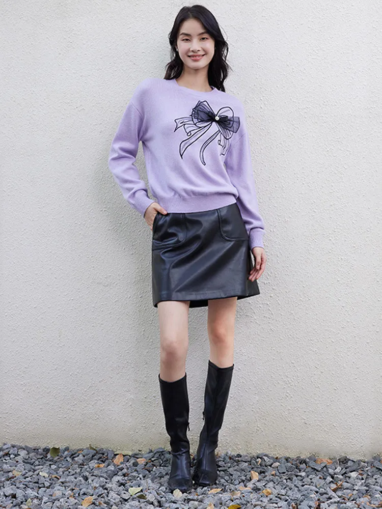 Black A-Line Leather Mini Women Skirt sold by Goelia product image thumbnail 5