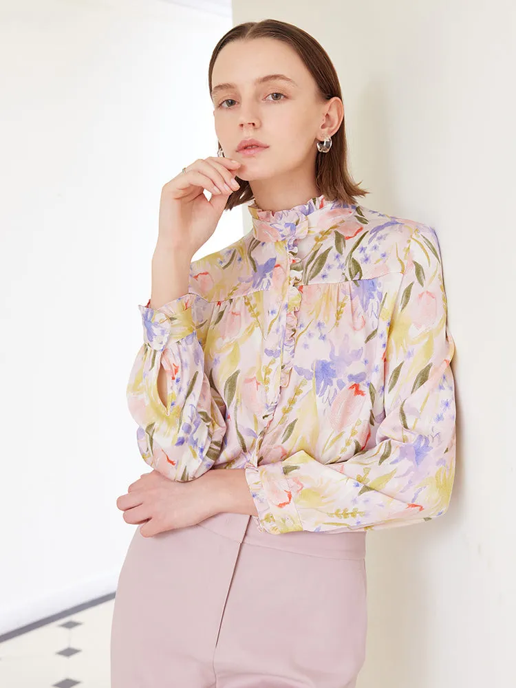 19 Momme Mulberry Silk Floral Shirt sold by Goelia product image thumbnail 4