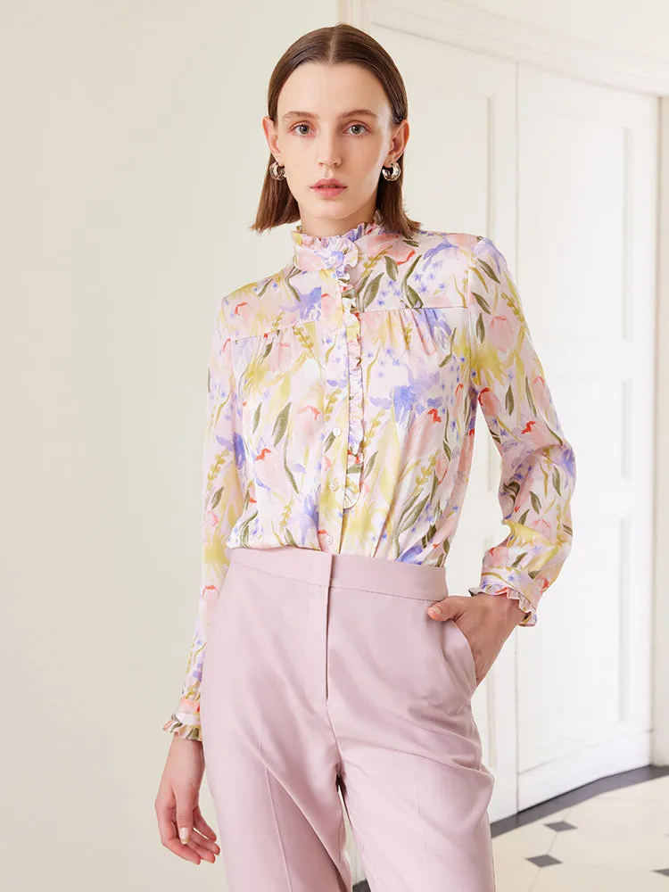 19 Momme Mulberry Silk Floral Shirt sold by Goelia product image thumbnail 3