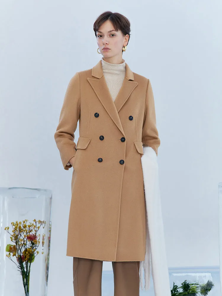 Cashmere Double Face Mid-Length Women Coat sold by Goelia