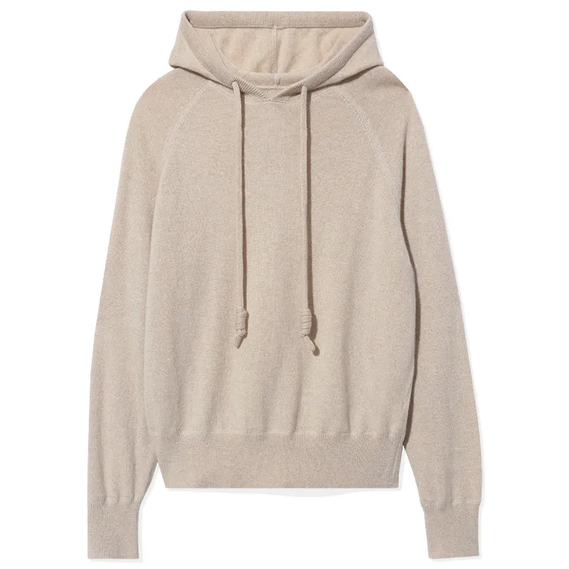 Beige Short Hooded Cashmere Sweater sold by Goelia product image thumbnail 5