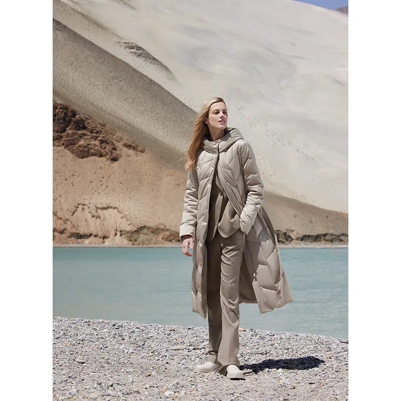 Tight Hooded Long Goose Down Garment sold by Goelia product image thumbnail 5