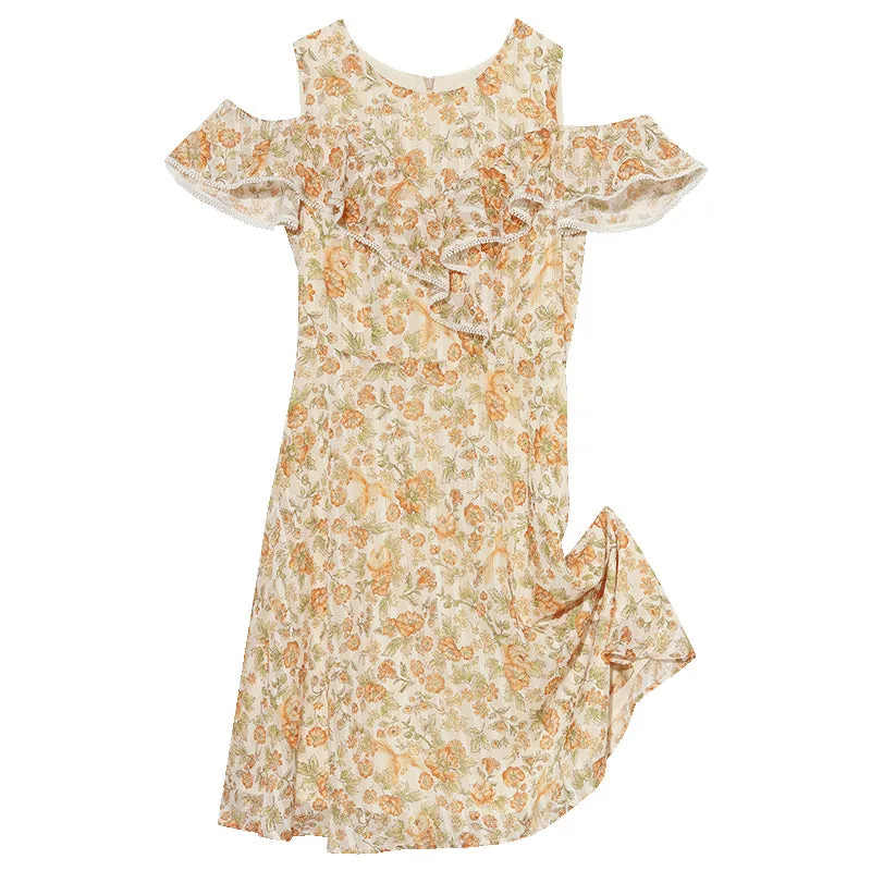 Cold Shoulder Floral Mini Dress sold by Goelia product image thumbnail 5