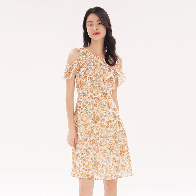 Cold Shoulder Floral Mini Dress sold by Goelia product image thumbnail 3