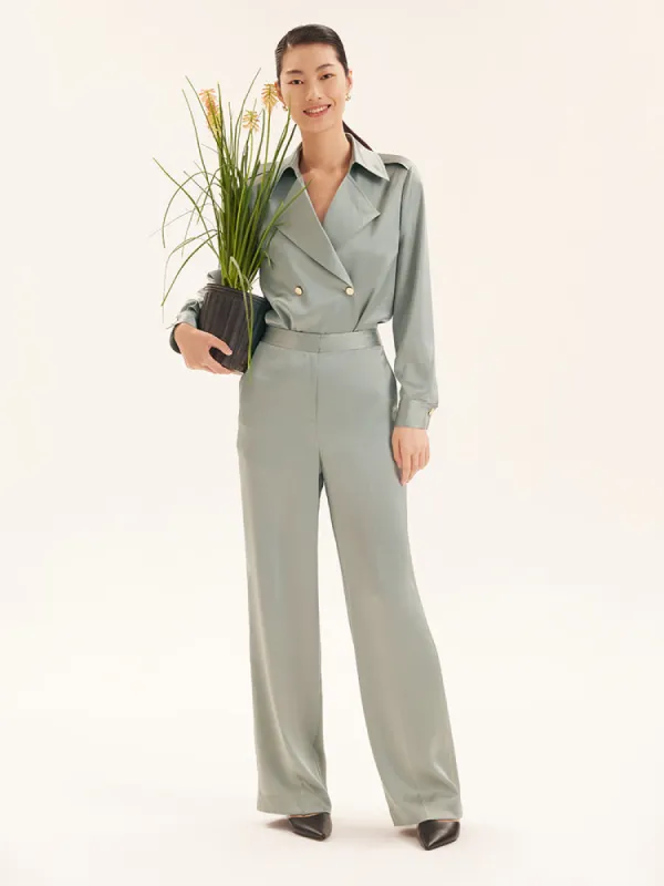 Triacetate Lapel Long-Sleeve Blazer sold by Goelia