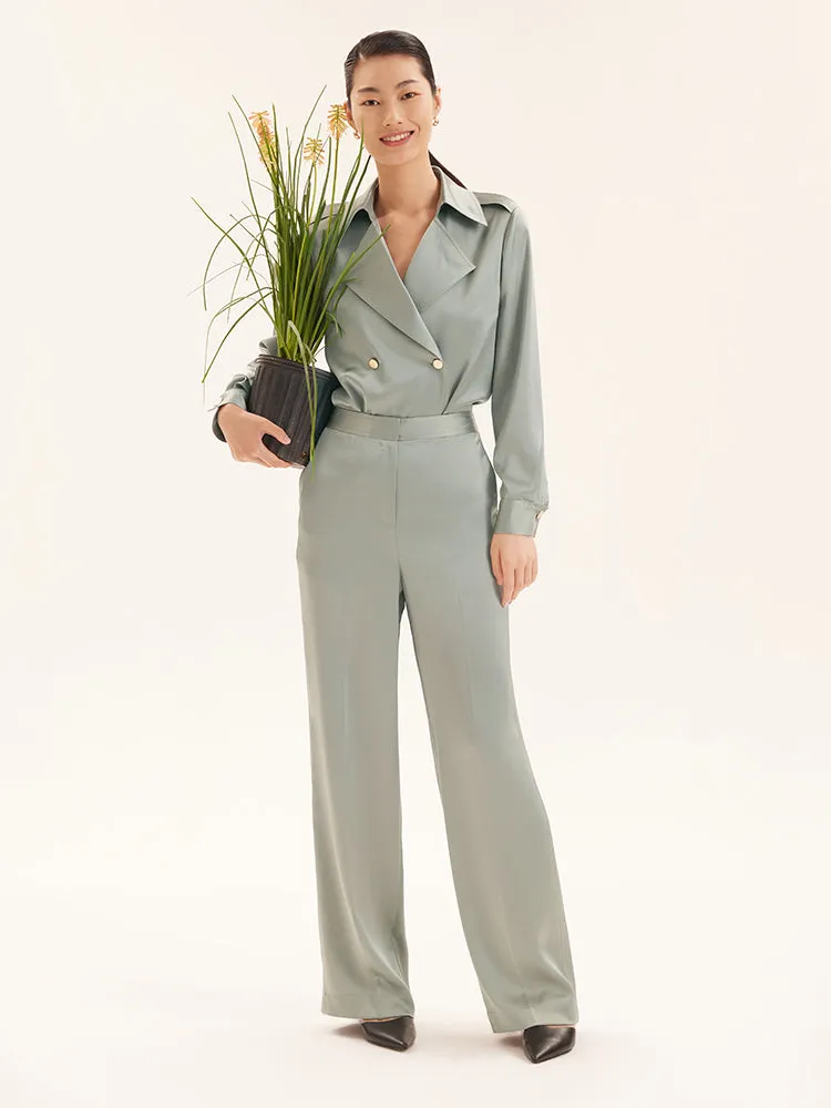 Triacetate Lapel Long-Sleeve Blazer sold by Goelia