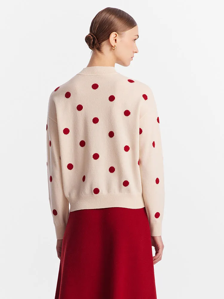 Woolen Polka Dots Jacquard Women Sweater And Half Skirt Two-Piece Set sold by Goelia product image thumbnail 2