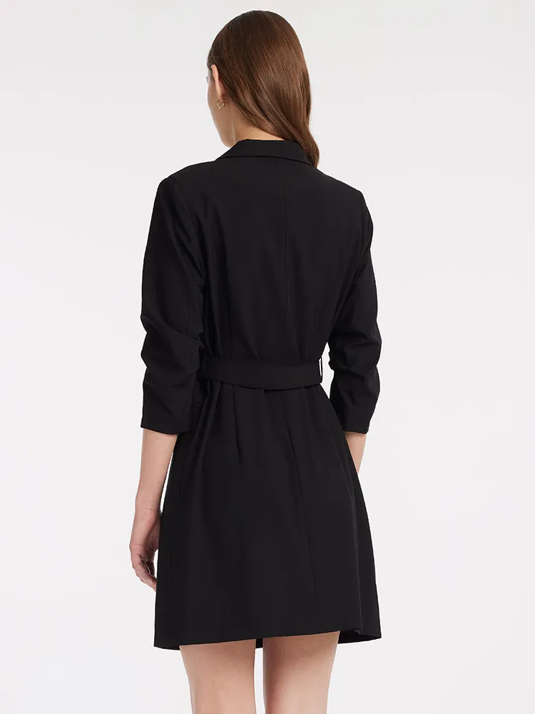 Worsted Woolen Stretchy Blazer With Belt sold by Goelia product image thumbnail 4