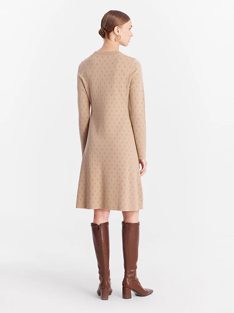 Jacquard Woolen Knitted Midi Dress sold by Goelia product image thumbnail 3