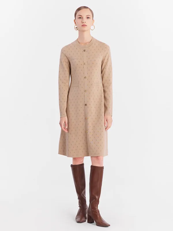 Jacquard Woolen Knitted Midi Dress sold by Goelia