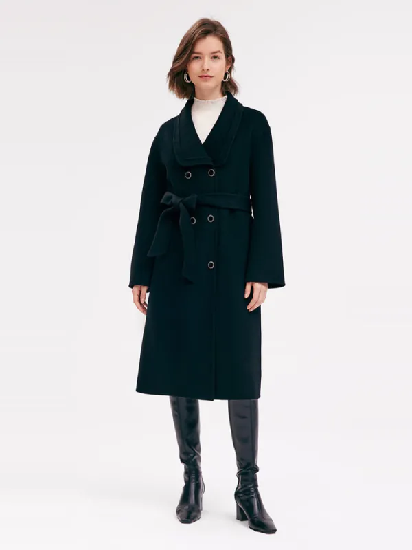 Tencel Woolen Lapel Women Coat sold by Goelia