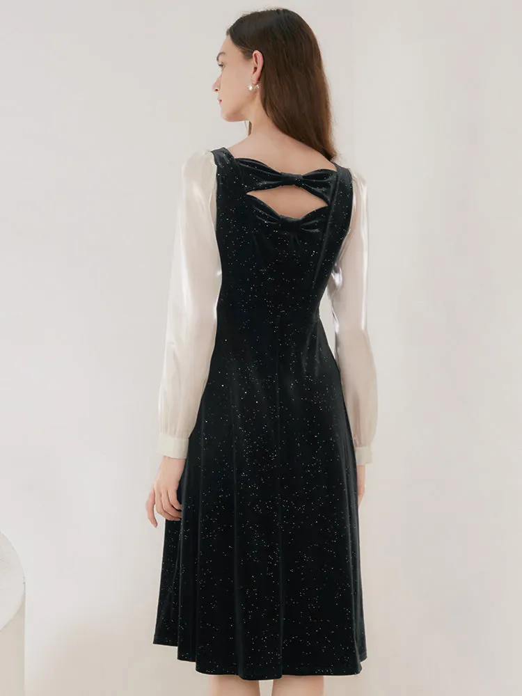 Velvet Black Midi Dress sold by Goelia product image thumbnail 2