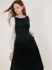 Velvet Black Midi Dress sold by Goelia