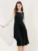 Velvet Black Midi Dress sold by Goelia