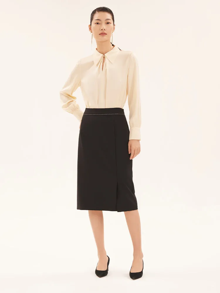 22 Momme Silk Pleated Women Blouse sold by Goelia