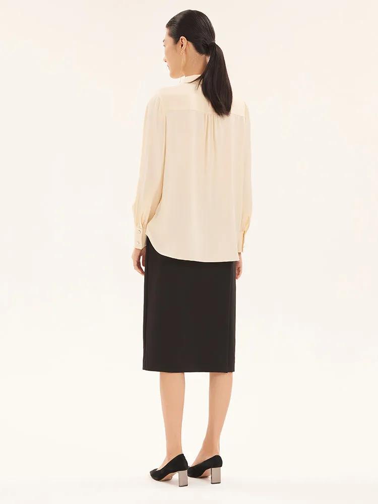 22 Momme Silk Pleated Women Blouse sold by Goelia product image thumbnail 3