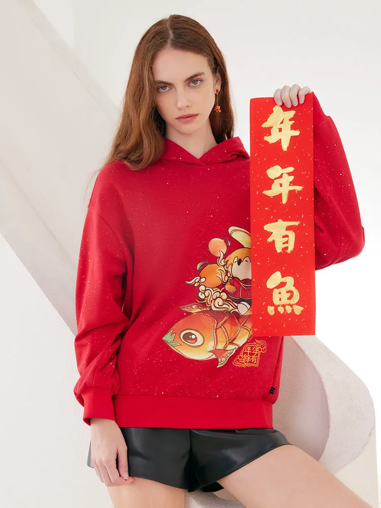 China Red Cartoon Printed Hoodie sold by Goelia